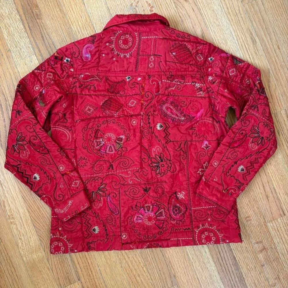 Red Patchwork Chore Jacket - Picture 6 of 6